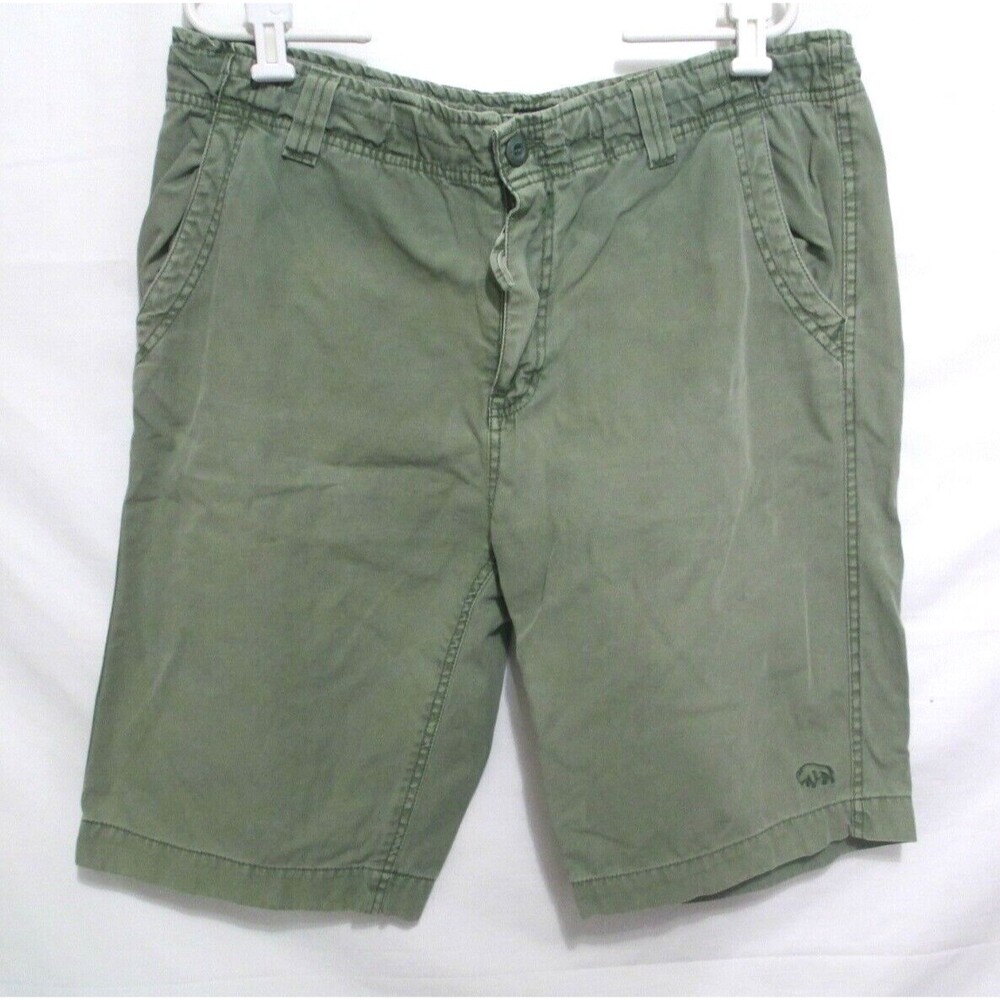 Buffalo David Bitton Men 36x12 Green Khaki Cotton Shorts